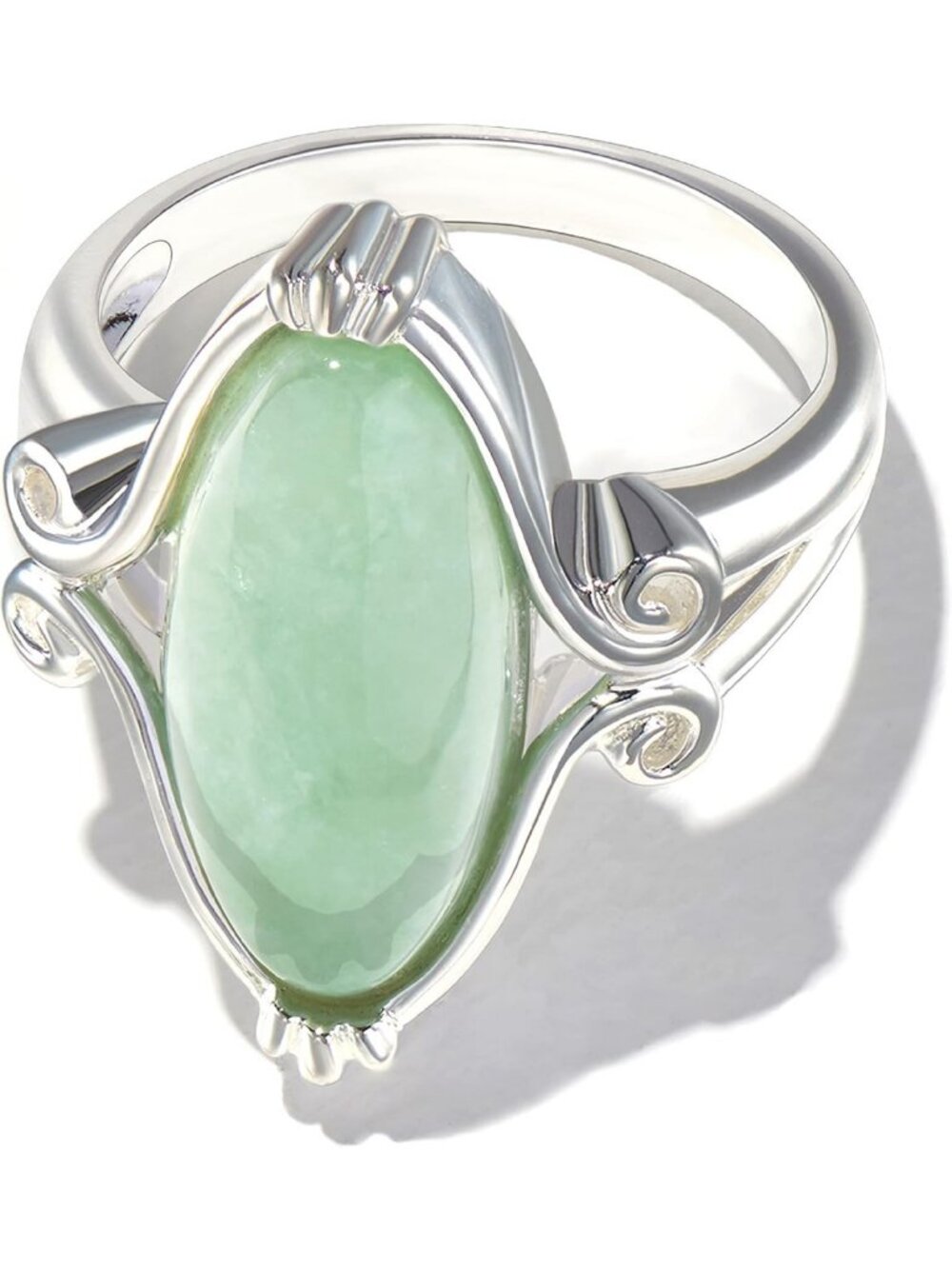 Vintage Silver Jade Celtic Rings - Boho Chic Jewelry, Unique Statement Piece